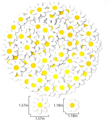 Daisy Confetti Flower Daisy Shape Table Scatters Confetti for Daisy Decorations Wedding Birthday Party Supplies Decorations Flower Party Sets - Image 3
