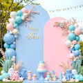 7.2FT 6FT Arch Backdrop Cover for Wedding, Set of 2 Stretchy Spandex Fitted Arch Stand Cover for Gender Reveal Baby Shower Party Decor, Chiara Backdrop Cover with Double-Sided Design(Pink, Blue) by Besutolife