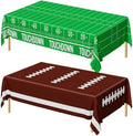 QZYL Football Party Decorations 2026, Disposable Football Tablecloth, 2 PCS Brown Green Decoration Runner, Game Day Theme Table Cloth, Plastic Table Cover for Game Day Touchdown Party Supplies by QZYL