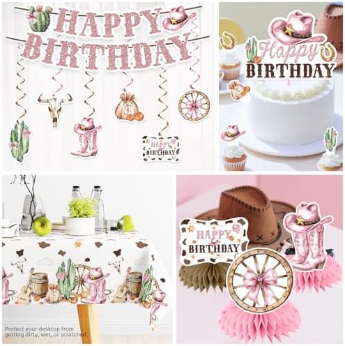 351pcs Western Cowgirl Birthday Party Decorations Tableware Set, 50 Serves - Image 6