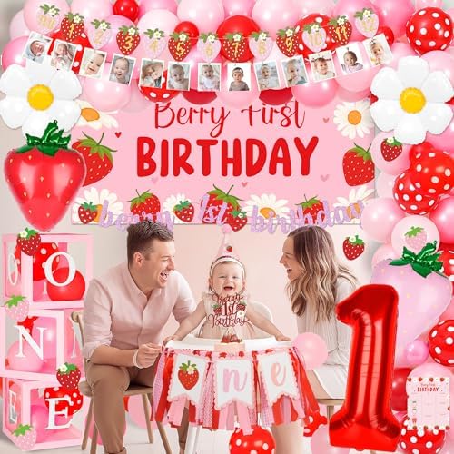 Kriyokiaa Berry First Birthday Decorations, Strawberry Party Kit - Image 6