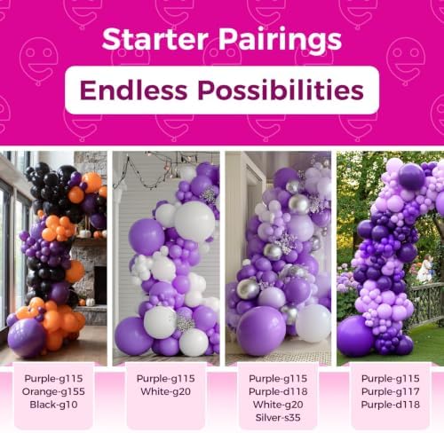 Bezente Purple Balloons Latex Round Helium Party Balloons 100 Pack 12 inch - Image 5