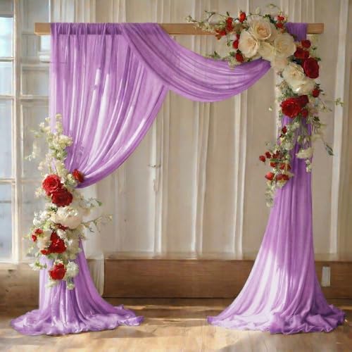 Pack of 1 Wedding Arch Drape Panel Fabric 30" x 20ft - Orchid by MDS