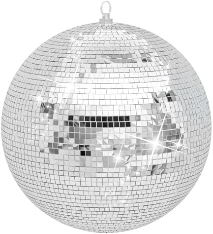 24 inch Large Disco Ball, Hanging Mirror Ball Decoration for Parties, Disco Balls Decor for Weddings, Events, Home Celebrations, Christmas Decorations by nawoefii