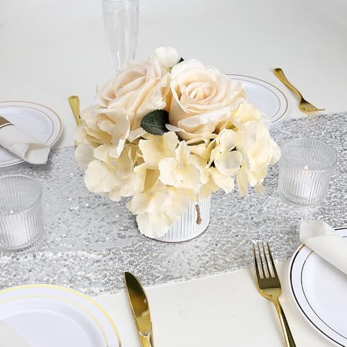 Champagne Flower Table Centerpieces - Set of 6 - Image 7