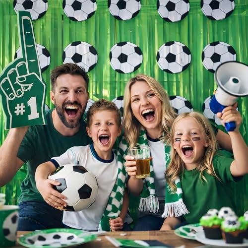 Soccer Birthday Party Decorations - Green White Streamers Backdrop Banner | Soccer Theme Party Favors Supplies Indoor Outdoor - World Soccer Cup 2026 Merchandise Accessories Decor for Wall Door - Image 5