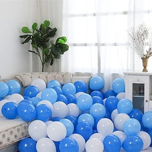 300 Pack Blue and White Balloons 5 Inch Mini Blue Light Blue White Latex Small Balloons Set for Birthday Wedding Bridal Baby Shower Supplies Graduation Party Decorations - Image 3