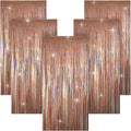 5 Pack 3.28ft x 6.56ft Glitter Rose Gold Tinsel Foil Fringe Curtains, Photo Booth Backdrop Party Decorations for Birthday Wedding Baby Shower Galentines Bachelorette New Years by Unknown