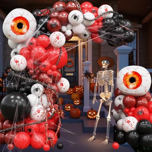 Red and Black Halloween Balloon Garland Arch Kit, Scary Birthday Decoration - Image 4