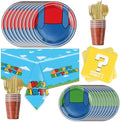 81Pcs Super Brother Party Tableware Set, Super Brother Party Decoration, Super Brother Birthday Party Supplies by OURUI