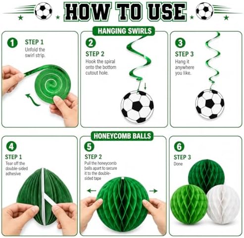 Soccer Birthday Decorations Boys Men, Soccer Ball Banner Garland - Image 5