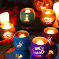 SHMILMH Happy Diwali Decorations for Home Candle Holder Diwali Gifts 6 PCS by SHMILMH