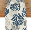 Artoid Mode Dahlia Aqua Floral Pinnata Flower Winter Table Runner, Seasonal Summer Holiday Kitchen Dining Table Decoration for Home Party Decor 13x90 Inch by ArtoidMode