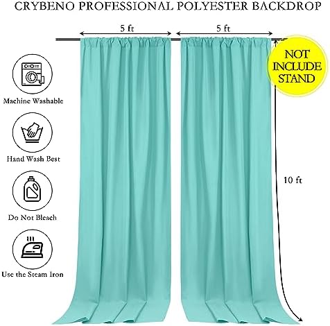 Turquoise Backdrop Curtains 10ftx10ft Mermaid Polyester Photo Drapes - Image 4