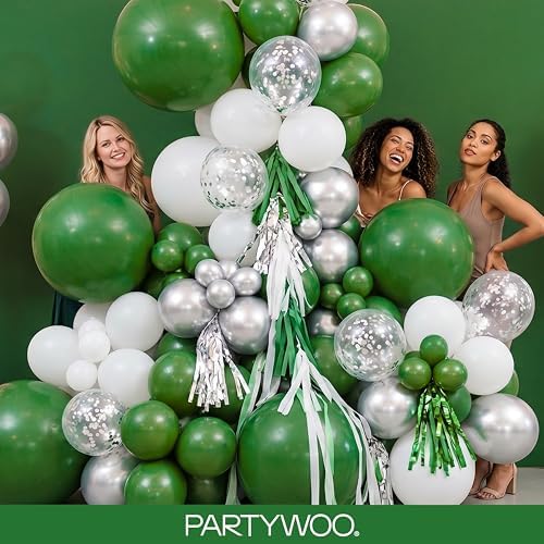 PartyWoo Dark Green Balloons 50pcs Emerald Hunter Forest Green Color - Image 5