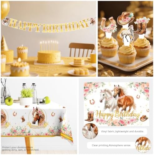 Xynic 361Pcs Horse Birthday Decorations Tableware Set, 50 Serves - Image 6