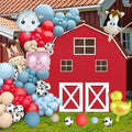 Farm Animals Party Decoration Set Farmhouse Backdrop Cow Balloon Garland Arch Kit Farm Theme Balloons Photo Booth Photography Background Decor for Halloween Birthday Kids Baby Shower Party Supplies by ojustbeok