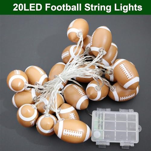 Yayfazy Football Decorations String Lights, 9.9ft 20LED Light Up Football Decor Battery Operated for Sports Theme Party, Christmas Football Gifts for Boys, Son, Grandson, Football Lover - Image 5