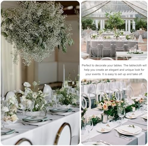 4 Pack Rectangle Tablecloth for 6 Foot Tables Washable Polyester Table Cover for Wedding Dining Table Parties Banquet（60x102 Grey） - Image 5