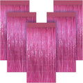 5 Pack 3.28ft x 6.56ft Lightpink Metallic Tinsel Foil Fringe Curtains, Photo Booth Backdrop Party Decorations for Birthday Wedding Baby Shower Graduation Bachelorette New Years by Unknown