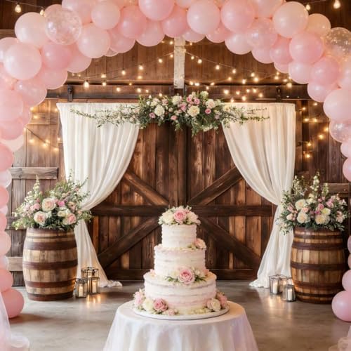 Barn Door Backdrop Western Cowboy Backdrop Wild West Theme Photography Background Rustic Cowgirl Party Banner for Farm Rodeo Wedding Birthday Party Photo Shoot Supplies, 10X8 Ft - Image 3