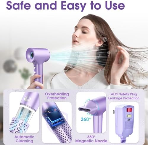 KARFUN 110000 RPM Brushless High Speed Plasma Hair Dryer for Home Travel - Image 4