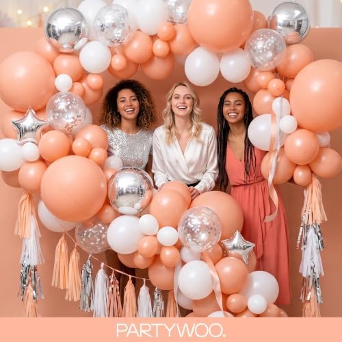 PartyWoo Peach Balloons 50pcs Light Orange Latex Helium Balloons 12 Inch - Image 5