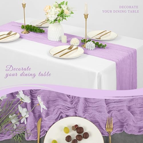 20 Pack Cheesecloth Table Runner 20 x 120 Inch, Lavender - Image 5