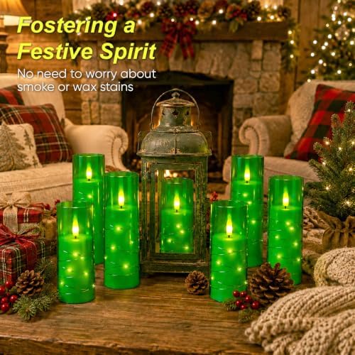 Raycare 7 Pack Flameless Battery Operated Pillar Candles with Remote Timer - Image 4