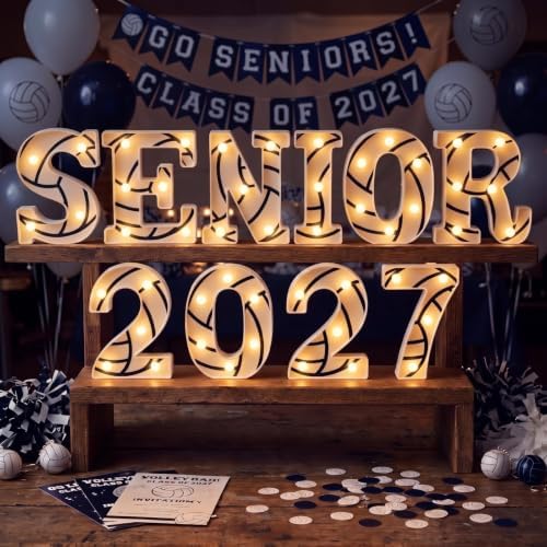 Honoson 10 Pcs Senior 2027 Volleyball Party Decoration Sport Theme Light by Honoson