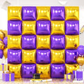 25PCS Purple Gold Silver Square Foil Balloons Wall Backdrop by FEYG
