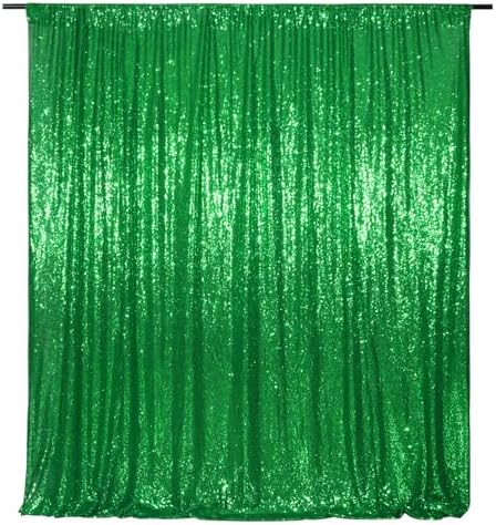 Poise3EHome 8FT x 10FT Green Sequin Photography Backdrop Curtain for Party Decoration, Green by Poise3EHome