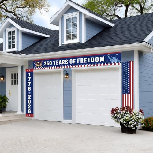 Peryiter 3 Pcs 250th Anniversary Patriotic Banner Garden Flag Porch Sign - Image 6