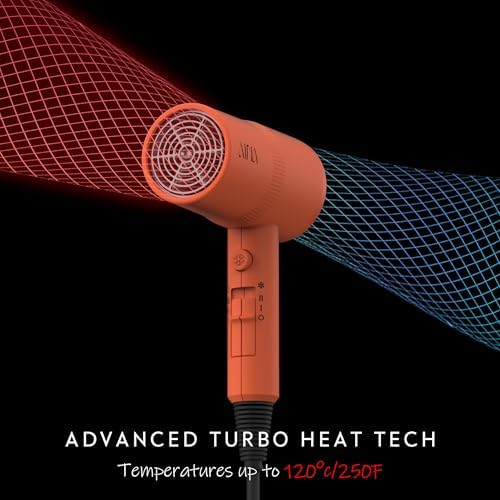 AINA Hair Dryer with Diffuser,Comb Full-Featured Blow Dryer 110V(Orange) - Image 4