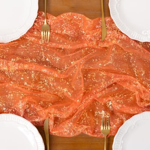 Gold Gauze Table Runner Glitter Fall Wedding Birthday Party Table Decor - Image 4