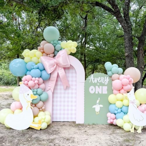 Pastel Balloon Garland Arch Kit Baby Pink Yellow Green Blue Balloons - Image 6