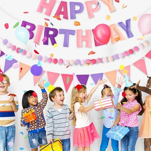 CANREVEL 3 PCS Pre-Strung 3D Happy Birthday Banner Decorations, Purple - Image 7