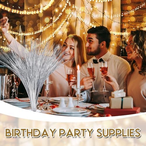 Colingmill 4 Pcs Plastic Metallic Spray Table Centerpieces, Silver - Image 6