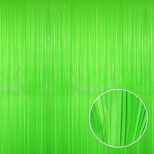 GOER 3.2 ft x 8.2 ft Party Backdrop Party Streamers for Birthday,Graduation,New Year Eve Decorations Wedding Decor(4 Packs,Candy Lime Green) by GOER