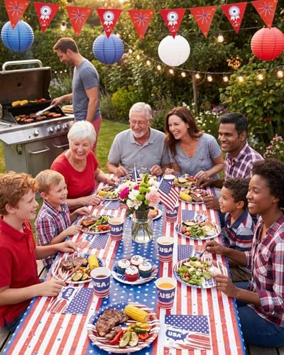 Goodluck Patriotic Disposable Paper Plates and Napkins Party Sets - Image 6