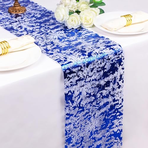 Royal Blue Table Runner, Glitter Metallic Foil Mesh Roll 49 Feet - Image 5