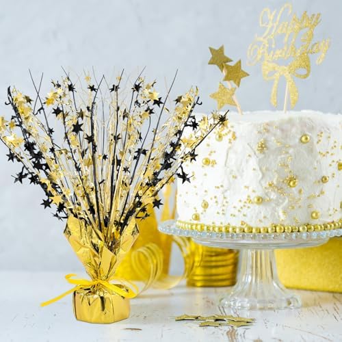 Crowye 3 Pcs Black Gold Foil Spray Centerpieces Wedding Decor - Image 3