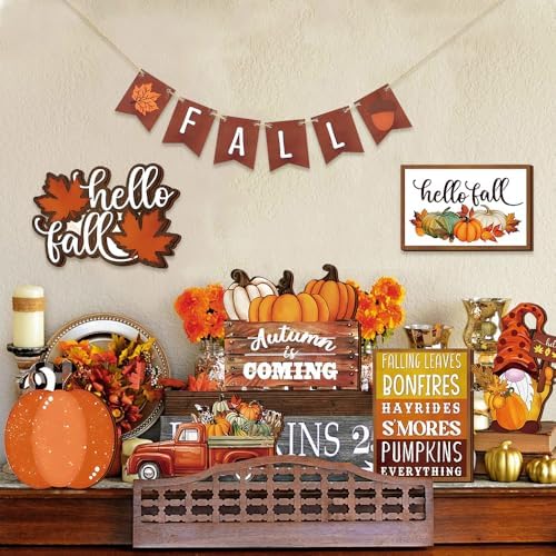 Quimoy 19 Pcs Fall Tiered Tray Decor - Image 4