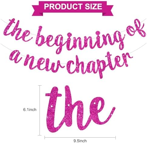 BEISHIDA Rose Red Pre-Strung Glitter The Beginning of A New Chapter Banner - Image 3