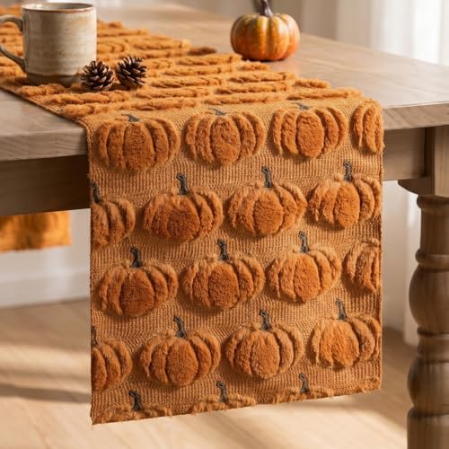 Artoid Mode Caramel Soft Faux Fur Fall Table Runner 13x36 Inch by ArtoidMode