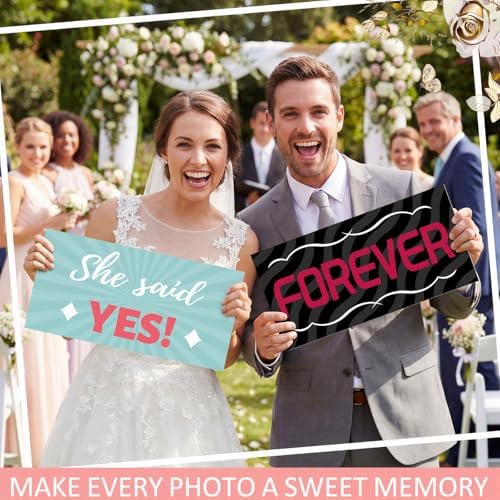 Beeveer 24 Designs Wedding Photo Booth Props, Double Sided PVC Signs - Image 5