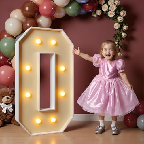 imprsv 3FT Marquee Numbers, Large Light Up Numbers 0 for Birthday Decor by Letsmakeitimpressive