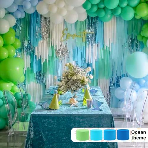 PartyWoo Teal Crepe Paper Streamers 6pcs 492 FT Teal Streamers - Image 2
