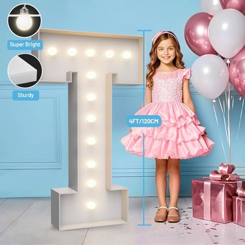 4FT Light Up Marquee Letter T - Large Foam Board Mosaic Kit - Image 3