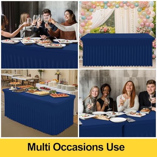 Smiry Spandex Elastic Fitted Table Cloth Skirt for 4FT Rectangle Table - Image 5